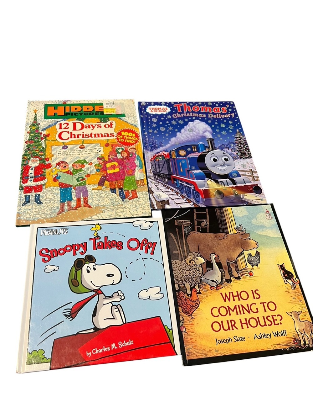 Four Kids Picture Books - Snoopy, Thomas & Holiday Christmas Titles - Lot of 4
